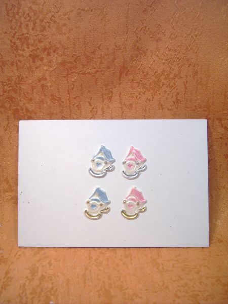 Wachsmotiv Wachsornament Wiege blau Silber 30 / 23 mm     9002